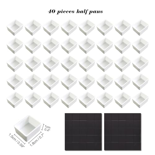 qianshan 40Pcs Empty Half Pans Watercolor Tin Palette with Magnetic Stripe - color: Paris Impression