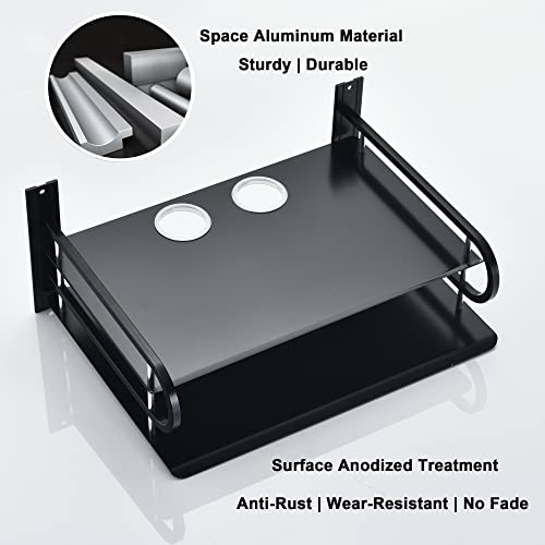 HNVNER 2-Tier Media Wall Shelf for Modem Cable Box, Metal, 9.8x8.3 Inch - color: 2 Layers-small-1pcs