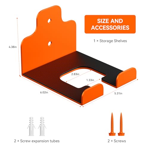 JNIHEEP Garage Organizer Trimmer Rack,Garden Power Tool Hanger,3Pack,Orange - color: Orange 3 Packs
