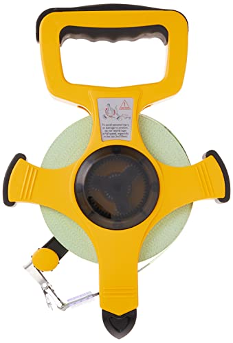 Komelon 8811 Fast Back Open Reel Long Tape Measure with Double Nylon Coated Fiberglass Blade 100-Feet by 1/2-Inch, Yellow,White - size: 30.5 m, style: FASTBACK FIBERGLASS - 100FT