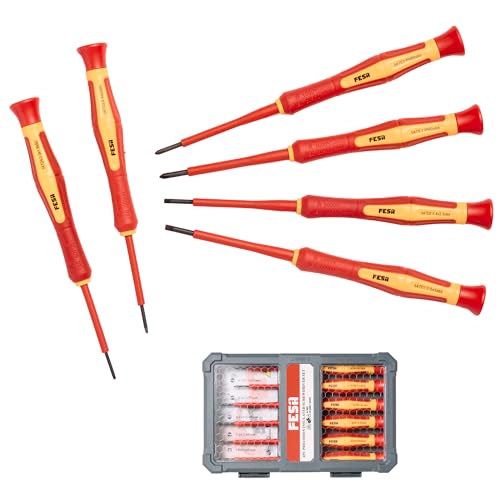 1000V Insulated Electrician Tool Bundle – 50-Piece Electrical Tool Kit with Rolling Tool Case + 6-Piece Precision Insulated Screwdriver Set | VDE/GS Certified | IEC 60900 Electrical Hand Tools