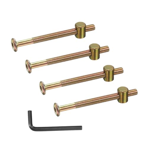 PATIKIL 4 Set Bunk Bed Bolts and Nuts Kit, M6x75mm Furniture Bolts Hex Drive Socket Cap Hardware Replacement for Beds Headboards Chairs - size: M6x75mm