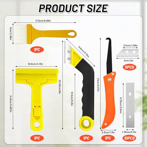 18pcs Grout Removal Tool with Upgraded Handle Removal Tool with Cleaning Brush Effortless Tile Grout Cleaner for Bathroom, Shower, Floor Repair