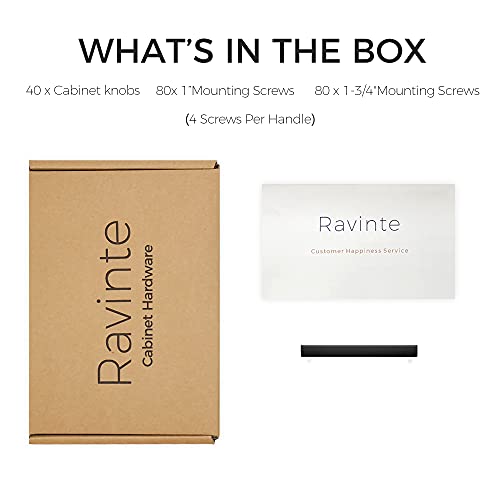 Ravinte Matte Black Cabinet Handles Solid Cabinet Pulls, 3 Inch CC, 40 Pack - color: Black, size: Flat Black 3'' Hole Center