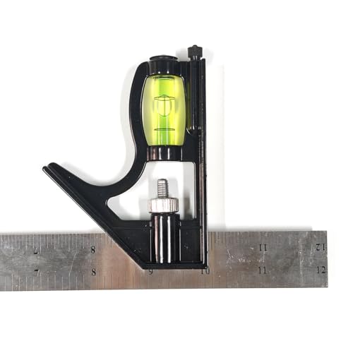 12-Inch Combination Square, Multi-Function Tool with Stainless Steel Blade and Bubble Level, Precision Marking for 45/90 Degrees, Ideal for Carpenters and Woodworking