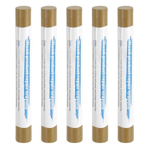HARFINGTON 5pcs Wood Filler Sticks Wooden Wax Touch Up Furniture Repair Crayons for Scratch Hole Wood, Light Natural - color: Light Natural
