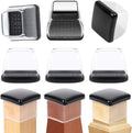Ezprotekt 24 Pcs Chair Sliders for Carpet, Square Chair Glides for Carpet, Carpet Teflon Furniture Sliders Pads, Chair Leg Protectors Caps for Carpet - for Dining Table Chair, Black XL(Fit: 1.5"-2") - size: XL-Clear