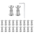 HARFINGTON 20 Set M6x16mm Hex Drive Socket Cap Bolt and M6x10mm Nuts with M4 Hex Wrench, Furniture Connector Bolts and Screws for Furniture Countersunk Belt, Silver - size: M6x16mm, M6x10mm