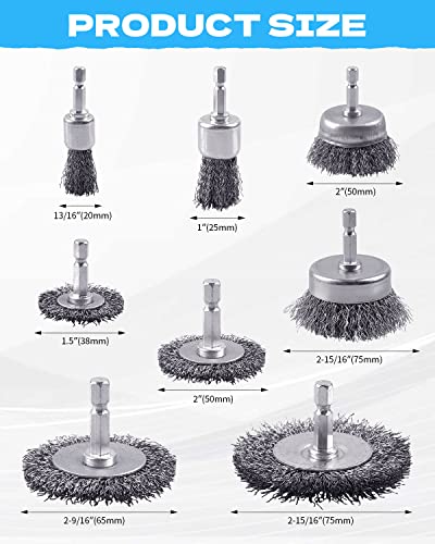 Rocaris 24 PCS Wire Wheel Brush Set for Drill with 1/4-Inch Hex Shank