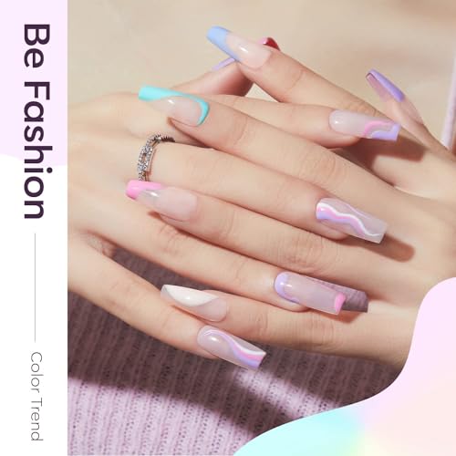 modelones Pink Gel Nail Polish Set 6 Colors, Hot Neon Light Dark Milk Pink - color: B Buzzy Pastel