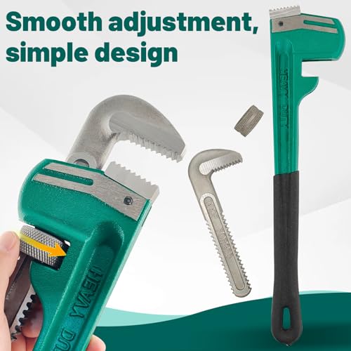 10in Heavy Duty Adjustable Pipe Wrench Non-Slip Plumbing Tool - size: 10in