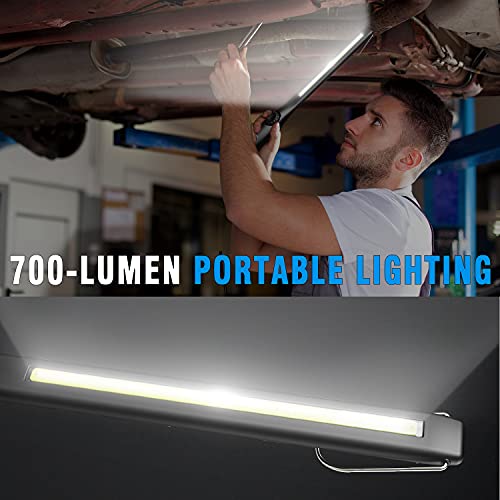 Dr. Prepare LED Work Light, 700 Lumens Rechargeable Work Lights, Cordless Portable Magnetic COB LED Work Light, Inspection Light for Car Repair, Home, Garage, Emergency - color: White Light