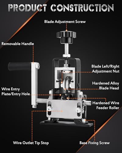 Manual Wire Stripping Machine, 2 IN 1 Drill-Powered/Hand Crank Wire Peeler Machine, For 0.06"-1"(1.5~25 mm) Scrap Copper, Wire Stripping Tool for DIY Cable Copper Recycling(Black)