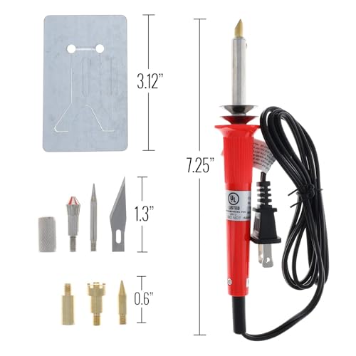 Beginner Pyrography Wood Burning Pen Kit 9pc Basic Starter Tool Set, Easy Craft Engraving Burner for DIY Projects and Hobby Use