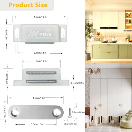Cabinet Magnetic Catch FNFAI 16 Pack White Cabinet Door Magnetic Latch - color: White