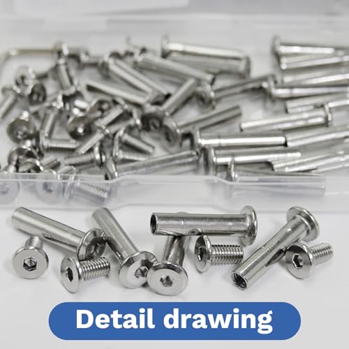 30 Sets M5 x 25mm Stainless Steel Furniture Joint Connector Bolts - size: M5X25-30 Sets