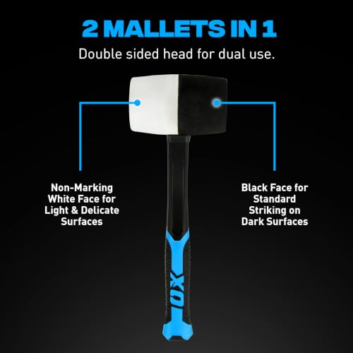 OX 32 oz Combination Rubber Mallet with Fiberglass Handle - size: 32 Ounce