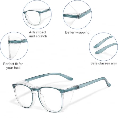 Safety Glasses Goggles for Women Girls Anti Fog Protective Eyewear Glasses - color: Deep Blue+deep Purple