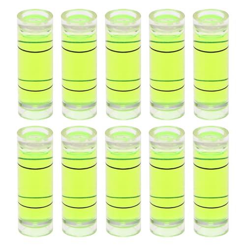 HARFINGTON 10pcs Small Cylindrical Bubble Level Vials 10x30mm PMMA Mini Horizontal Bubble Spirit Level Measuring Layout Tools for RV TV Picture Frame Hanging Tool Leveler - size: 10x30mm