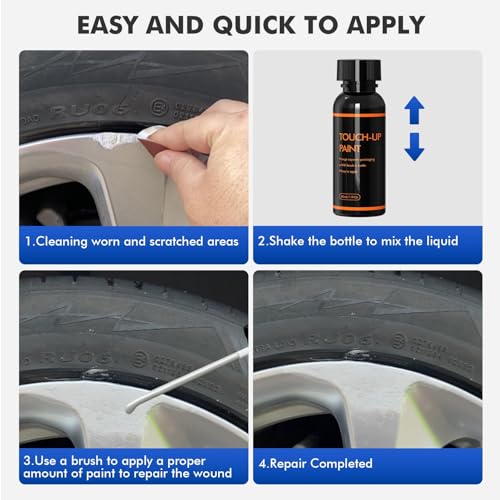 Sonic Silver Rim Touch Up Paint for Tesla Wheels Scratches - color: Sonic Silver