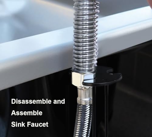 2Pcs Multifunctional Sink Wrench Set, 7 Sizes Basin Wrench Faucet Wrench, Under Sink Wrench Faucet Tool, Faucet Hose Spanner Sink Basin Wrench Four-Jaw Hex Wrench for Kitchen Bathroom Screws & Threads