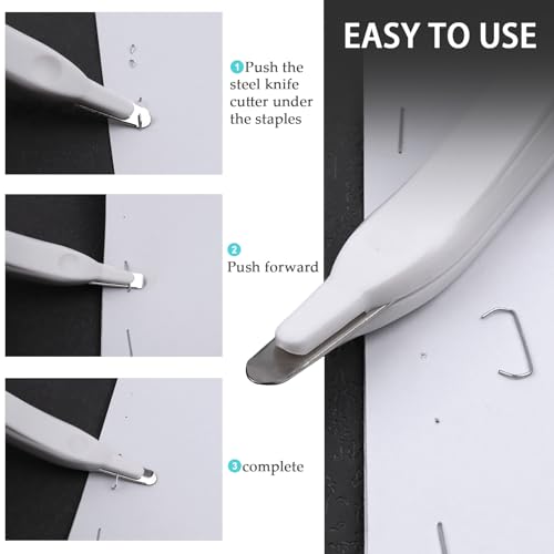 Magnetic Staple Remover, Ergonomic Design Staple Puller Remover Tool, Easy Staple Extraction, White, Suitable for Office, School, Home