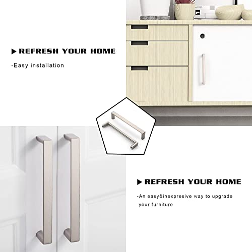 2 Pack 5 Inch Brushed Nickel Cabinet Pulls, Kitchen Hardware | Heavy-Duty Solid Zinc, Easy to Install, Good Scratch Resistance, Durability, Kitchen Cabinet Pulls for Drawers Dressers - color: Brushed Satin Nickel, size: 5"/128MM Hole Center, style: 2 Pack