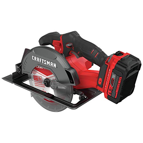 CRAFTSMAN V20 Cordless Circular Saw Kit, 6-1/2 inch, Battery and Charger Included (CMCS500M1)