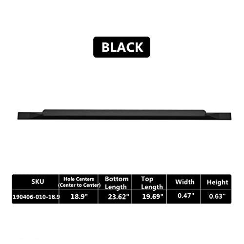 Kitchen Cabinet Pulls - Black Cabinet Handles - 5 Pack Long Cabinet Hardware for Drawers Dresser Furniture Pulls (18.9 inches Hole Center - 23.62 inches Length) - size: 18.9 inches Hole Center - 23.62 inches Length