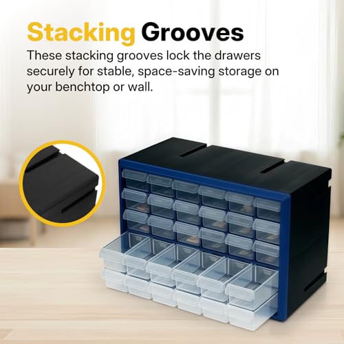 Northsky 30-Drawer Small Parts Cabinet, Stackable, Clear, 14.17 × 7.09 × 9.45 in 30 * Clear - size: 30 Drawer & Clear