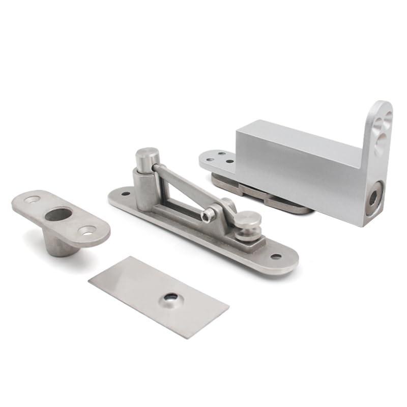 Heavy-Duty Self-Closing Door Pivot Hinge – 360° Stainless Steel L-Shaped Hinge for Wood Doors - size: Self Closing