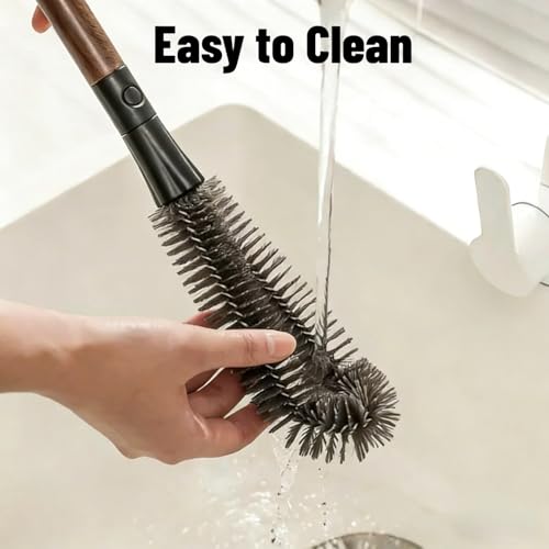2-in-1 Detachable Blender Cleaning Brush for Vitamix & Ninja, Dual-Head Bottle Brush for Juicer, Cup Lid, Meat Grinder & Kitchen Appliances, Long-Handled Food-Grade Bristles for Deep Crevice Clean