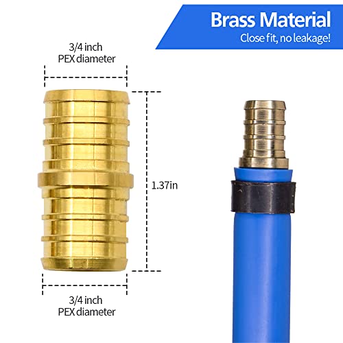 15pcs 3/4" Brass PEX Fittings, Elbow TEE Straight Couplings Set | for PEX Pipe - size: 3/4"-15pcs