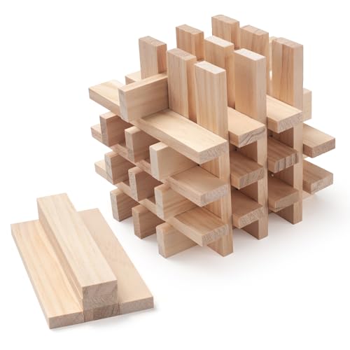 Wooden Dowels Wood Strips Slats for Crafts 3/8" × 1" × 6", 30 PCS Lumber Boards Flat Wood Dowel Rods Wooden Sticks for Crafting, Unfinished Hardwood Sticks Trim for Woodworking, Model Making - size: 3/8x1x6 in - 30PCS
