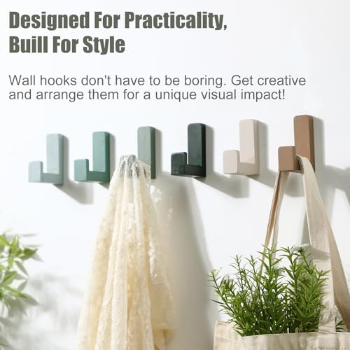 Teenyyou 6 Pcs Cute Kids Wall Hooks Adhesive for Backpack Green - color: Green