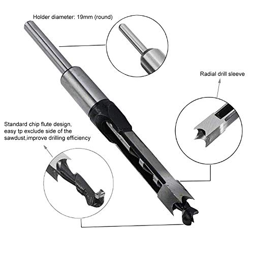 SaferCCTV Square Hole Drill Bits for Wood, 4Pcs Woodworking Mortising Chisel Set Bit 1/4-Inch, 5/16-Inch, 3/8-Inch, 1/2-Inch - size: 1/4-Inch - 1/2-Inch