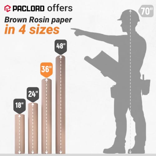 Floor Protection Natural Brown Rosin Paper 36" x 166 ft, USA-Made - style: 498 sq ft (36" x 166' Roll)