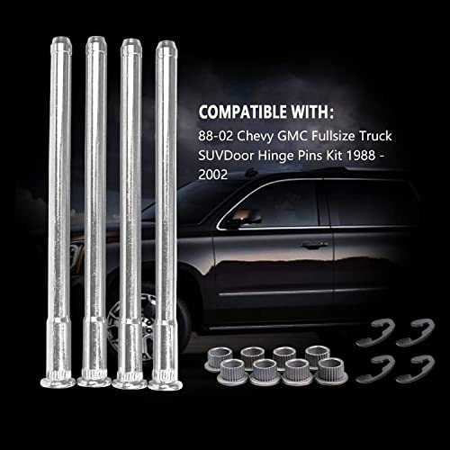 Door Hinge Pin & Bushing Repair Kit, Compatible with Chevy GMC - size: 88-02 Door Hinge Pins
