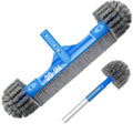 TidyMister Pool Brush for Cleaning Pool Walls, 20'' Pool Brush Head with Detachable Side Brush Nylon Bristles Pool Scrub Brush for Above Ground Pools Ingound Pools, Safe for Vinyl Liner - size: 19.8 Inch