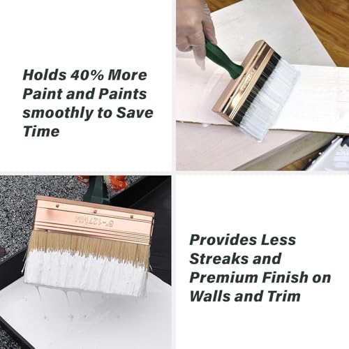 King Origin 7 Inch Paint Brush, Deck Stain Brush Threaded Handle - size: 7-Inch