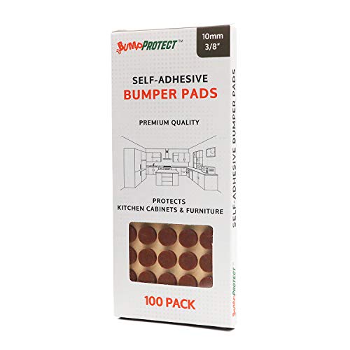 Furniture Felt Pads 3/8" (10mm) Diameter Round 3M Self Adhesive Protects Kitchen Cabinets, Drawers, Desks and Furniture Against Bumps and Scratches 100 Pack - Mocha (Medium Brown) - color: Mocha 100 Pack