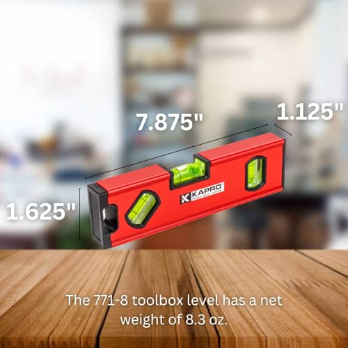 Kapro - 771M TWIN Magnetic Heavy Duty Toolbox Level - For Leveling and Measuring - Features V-Groove and Magnet Base - VPA Certified - 8 Inch - size: 8"