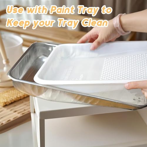12 Pack Paint Tray Liner, 9 Inch Disposable Paint Tray Set | Large Capacity, Textured Design, Durable and Reusable, Easy to Clean, Ideal for Painting Wall, Fence, and DIY Projects - size: 9 Inch, 12 Pack