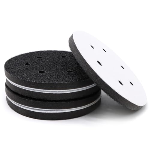 5 Pack 6 Inch 6 Hole Hook and Loop Interface Pad for Orbital Sander - size: 6 inch 6 Hole - 5 Pack