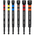 Klein Tools 32940 SAE Magnetic Hollow Impact Nut Drivers Set, 6-Piece Color Coded Hollow Power Nut Driver with Extended Reach, 6 SAE Sizes - size: 5-Inch/6-Piece Set