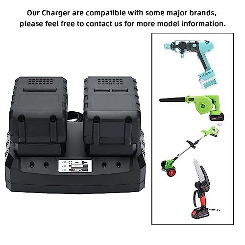 21v Battery Dual Port Quick Charger Base, Dual Rapid Charger Compatible 21v Lithium-Ion Battery by SHINTYOOL (Battery Not Included)