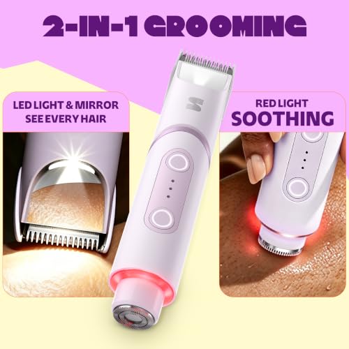 SpinDuo 2 in 1 Electric Bikini Trimmer for Women,180°Rotating Head - color: Green