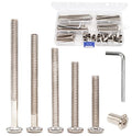 50pcs Hex Drive Socket Cap Bolts Dowel Nuts Assortment Kit, Furniture Joint Connector Bolts, Rivet Bolts Dowel Nuts, Countersunk Screw Post Fit M6x40mm 50mm 60mm 70mm 80mm Nickel Plated - size: 40/50/60/70/80mm 50pcs
