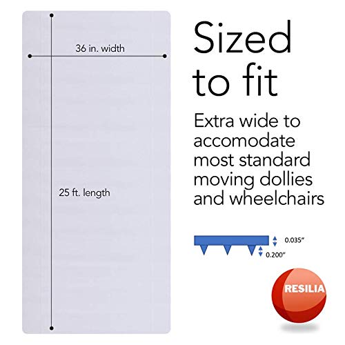 RESILIA Deep-Pile Carpet Runner - Plastic Vinyl Carpet & Rug Protector, Waterproof Clear Vinyl Floor Runners, 36 Inches Wide x 25 Feet Long, Made in The USA - size: 36" x 25' (Rectangular)