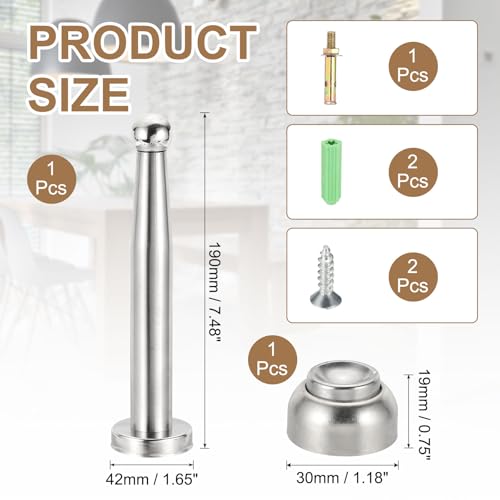 uxcell 7.5" Magnetic Door Stoppers, Wall Floor Mounted Magnetic Door Catch Holder, Stainless Steel Door Stops for Bedroom, Bathroom, Kitchen, Office, Silver - size: 7.5"